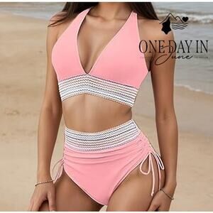 Blooming Jelly High Waist Bikini Swimsuit Size L